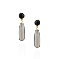 Long Teardrop Gemstone Drop Earrings