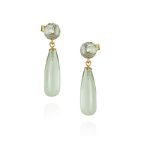 Long Teardrop Gemstone Drop Earrings