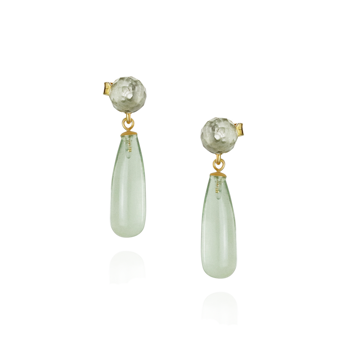 Long Teardrop Gemstone Drop Earrings