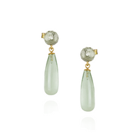 Long Teardrop Gemstone Drop Earrings