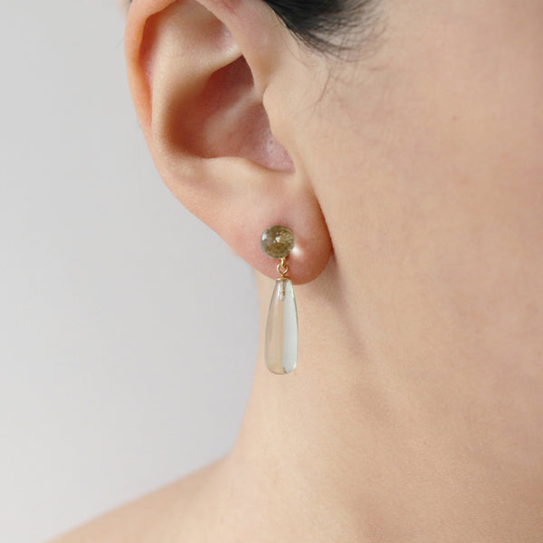 Long Teardrop Gemstone Drop Earrings