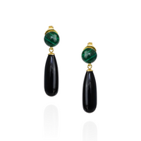 Long Teardrop Gemstone Drop Earrings