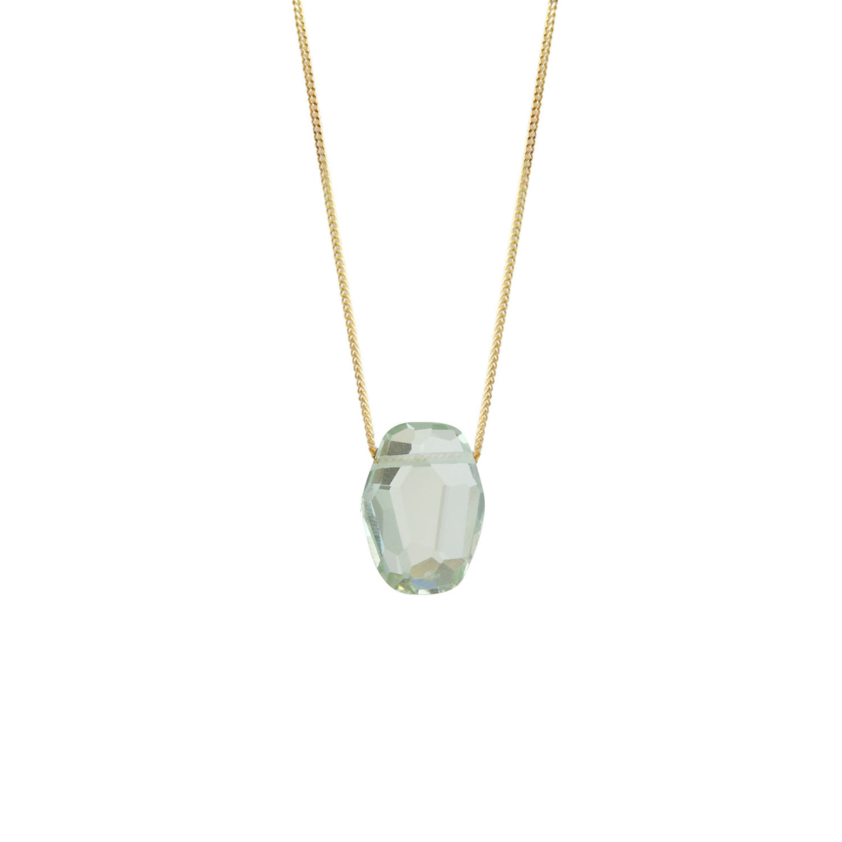 Modern Geometric Shaped Faceted Gemstone Pendant