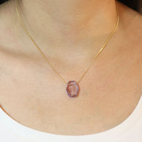 Modern Geometric Shaped Faceted Gemstone Pendant