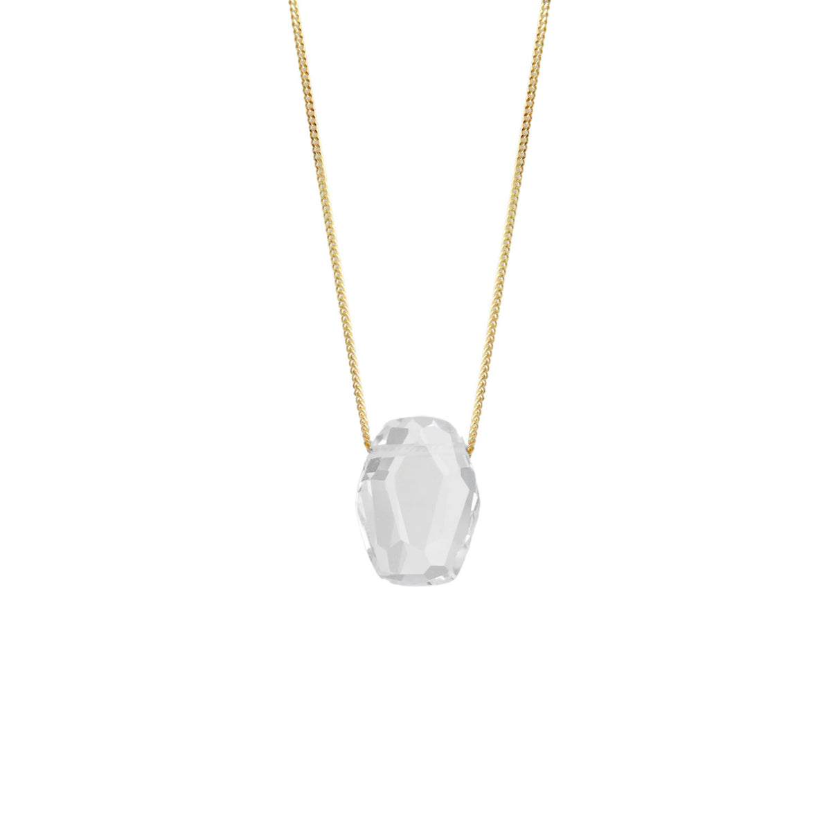 Modern Geometric Shaped Faceted Gemstone Pendant
