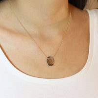 Modern Geometric Shaped Faceted Gemstone Pendant