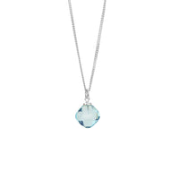 Petite Cushion Cut Gemstone Pendant Necklace