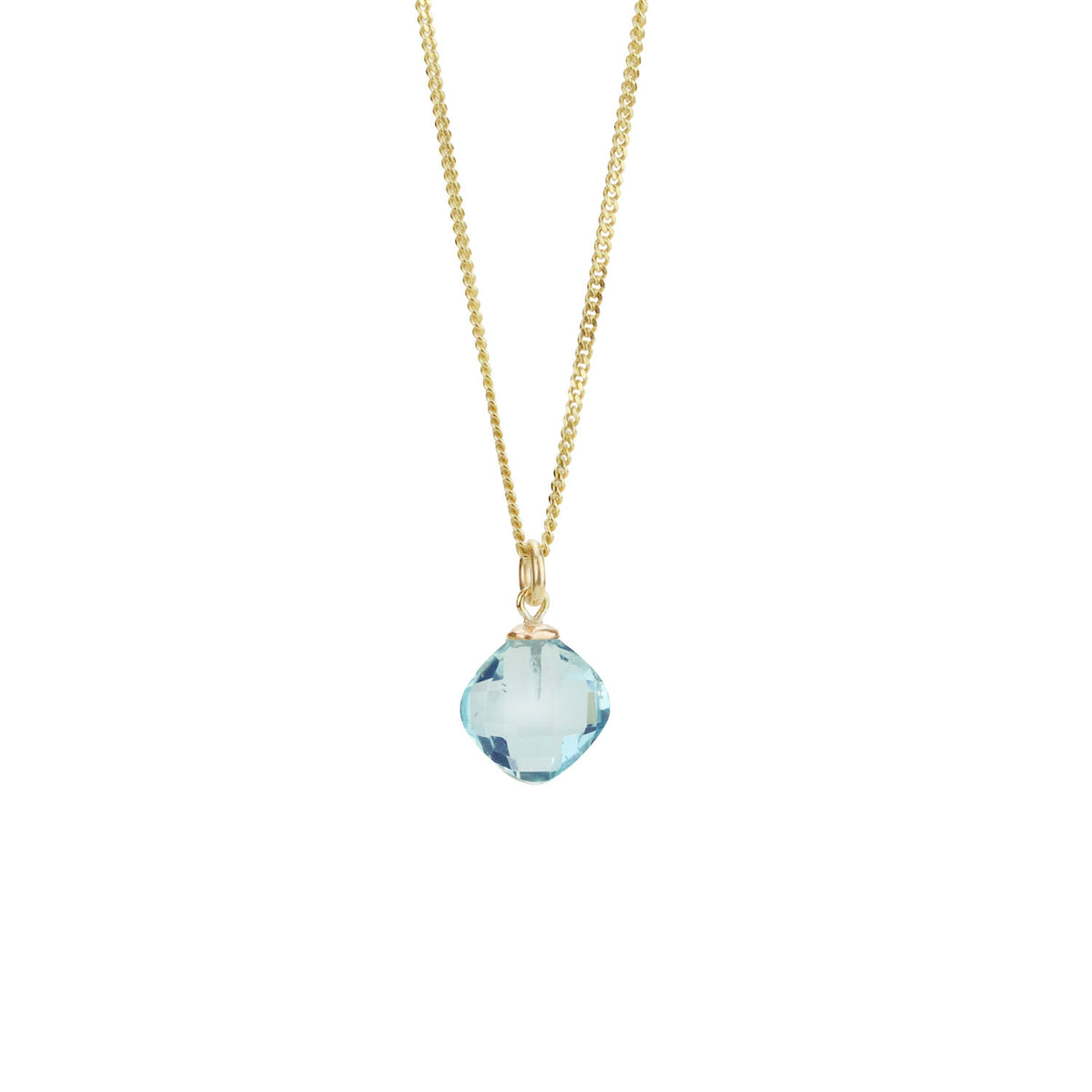 Petite Cushion Cut Gemstone Pendant Necklace