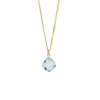Petite Cushion Cut Gemstone Pendant Necklace