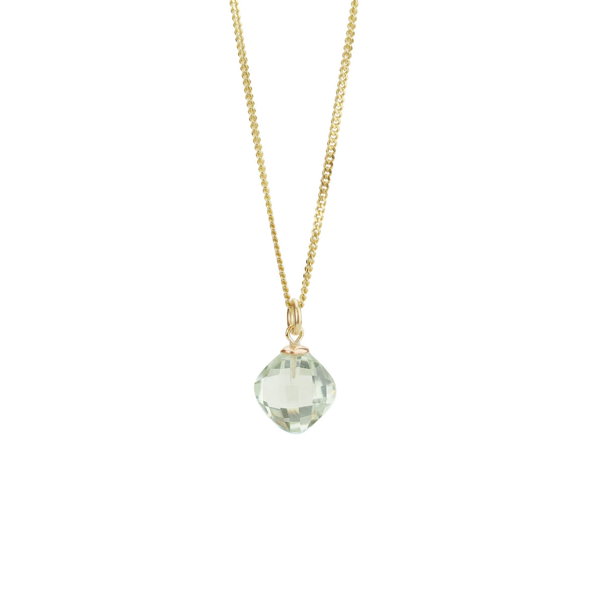 Petite Cushion Cut Gemstone Pendant Necklace
