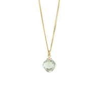 Petite Cushion Cut Gemstone Pendant Necklace