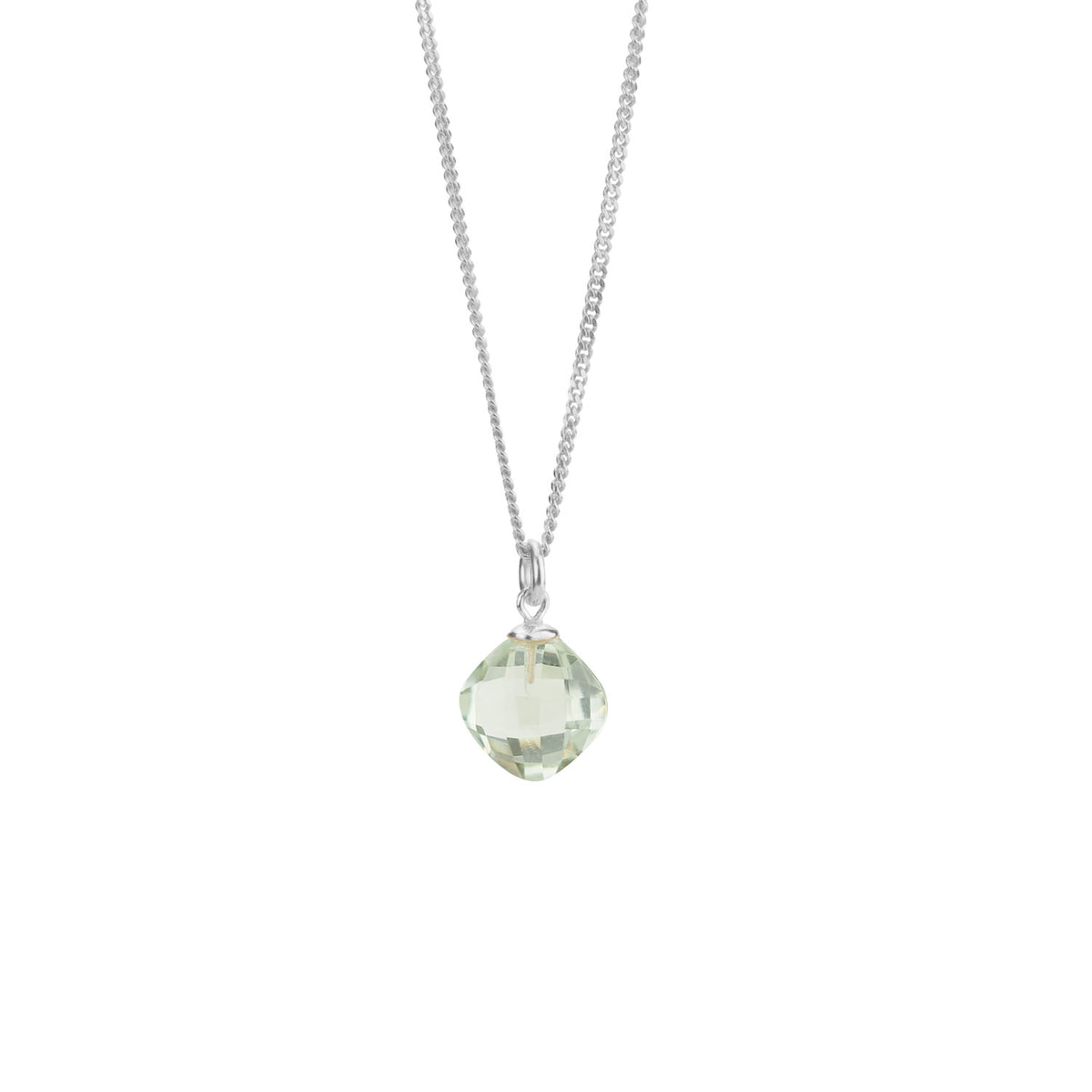 Petite Cushion Cut Gemstone Pendant Necklace