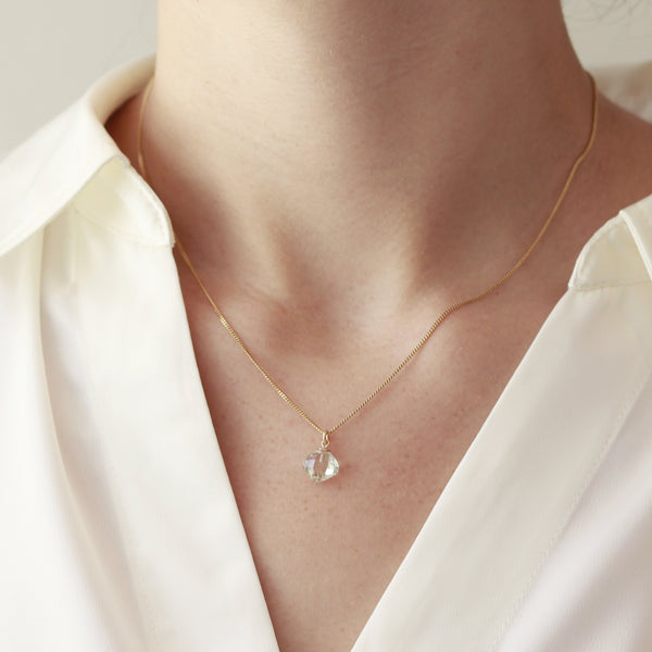 Petite Cushion Cut Gemstone Pendant Necklace