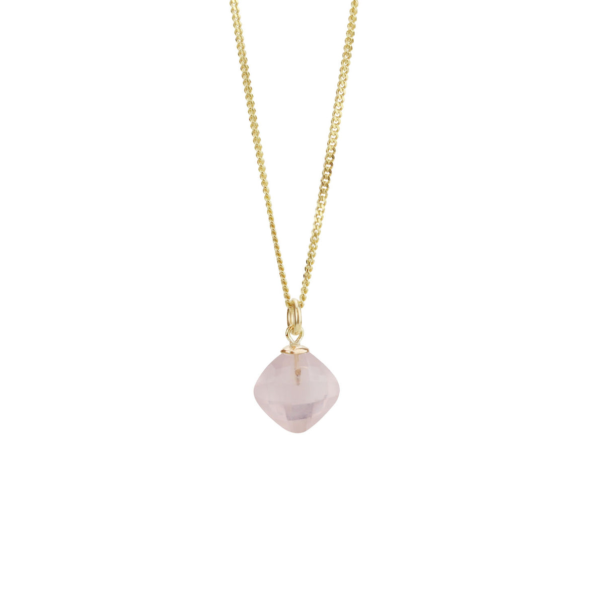 Petite Cushion Cut Gemstone Pendant Necklace