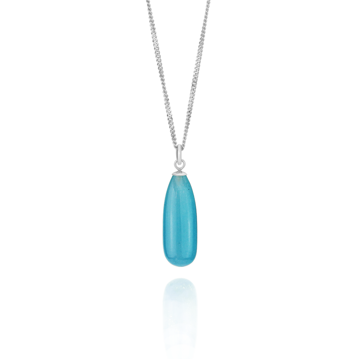 Long Teardrop Gemstone Pendant
