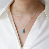 Long Teardrop Gemstone Pendant