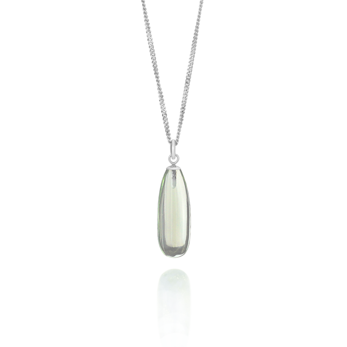 Long Teardrop Gemstone Pendant