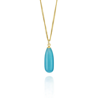Long Teardrop Gemstone Pendant