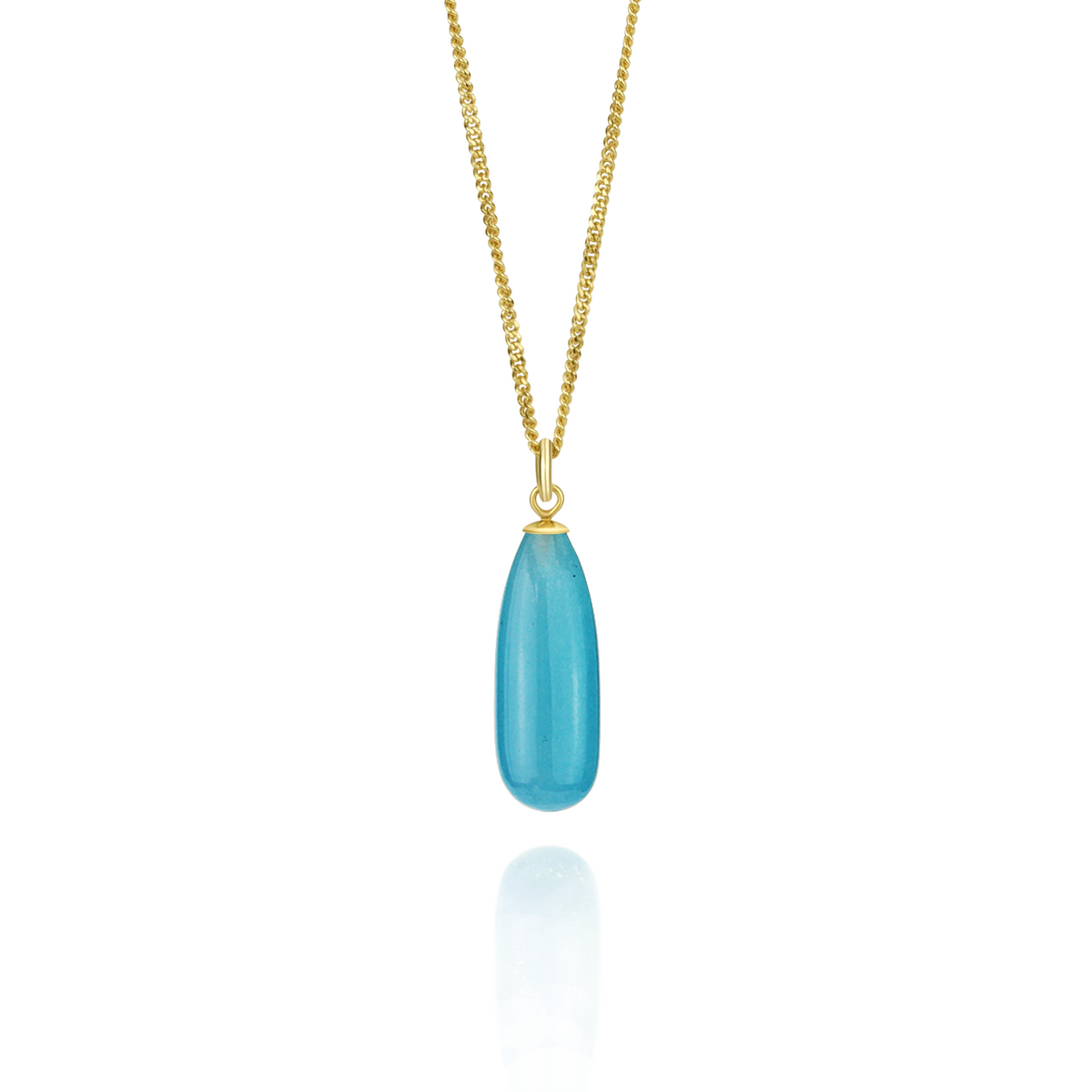 Long Teardrop Gemstone Pendant