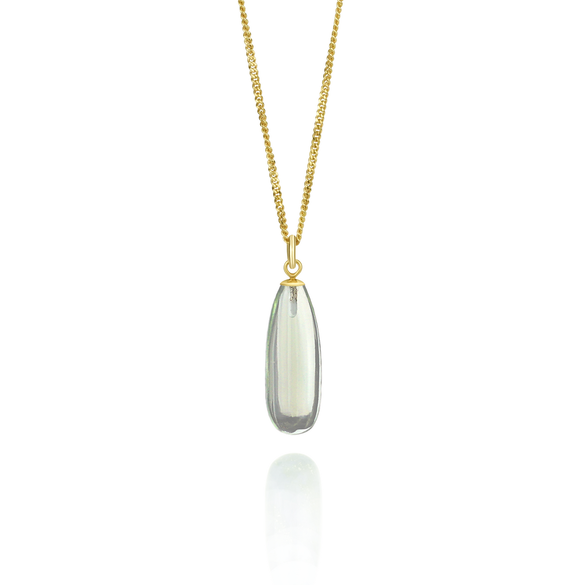 Long Teardrop Gemstone Pendant