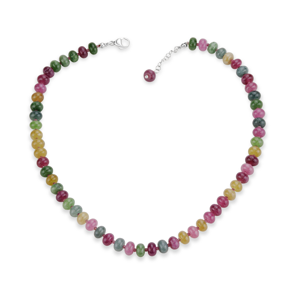 Multi Tourmaline Rondelle Necklace