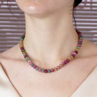 Multi Tourmaline Rondelle Necklace