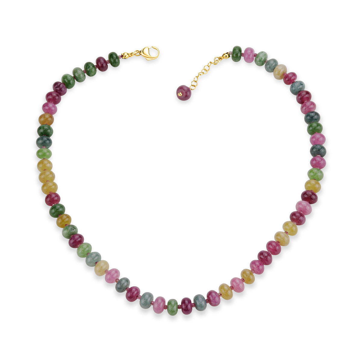 Multi Tourmaline Rondelle Necklace