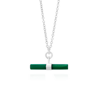 Large Gemstone T-Bar Pendant