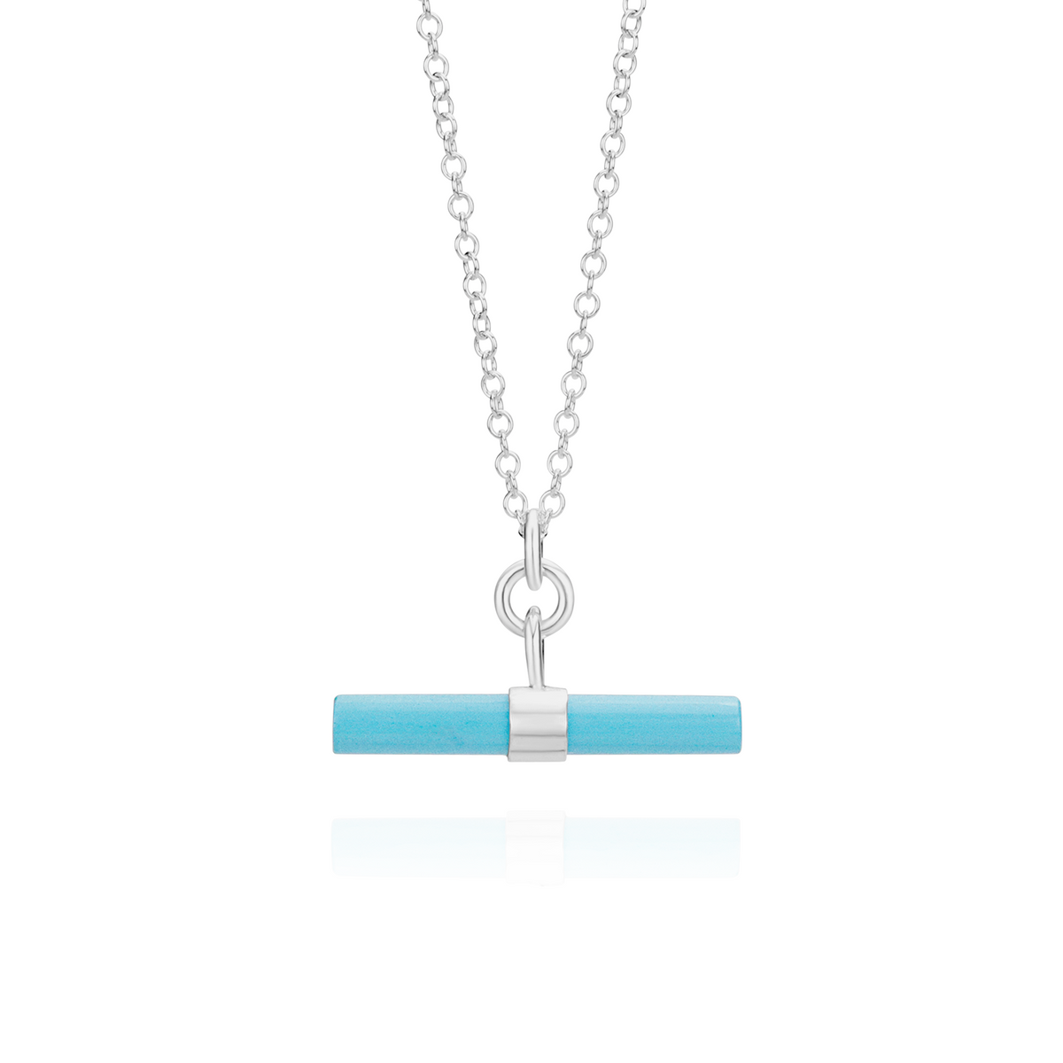 Large Gemstone T-Bar Pendant