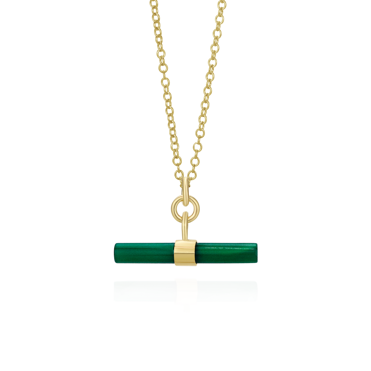 Large Gemstone T-Bar Pendant