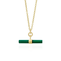 Large Gemstone T-Bar Pendant