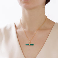 Large Gemstone T-Bar Pendant