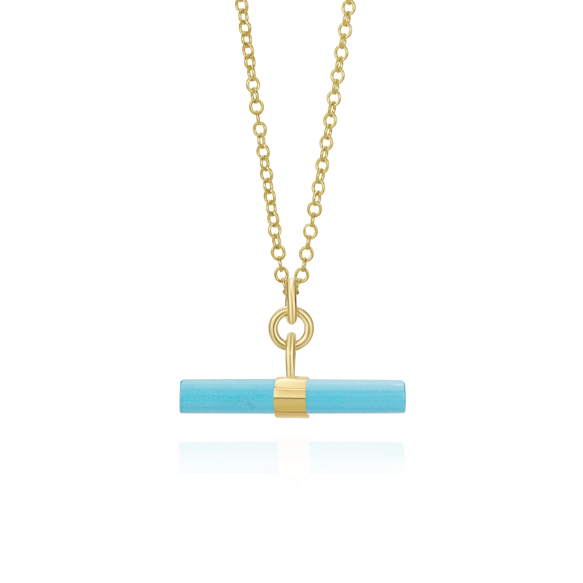 Large Gemstone T-Bar Pendant