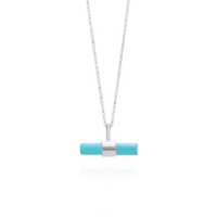 Small Gemstone T-Bar Pendant