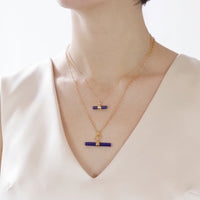 Small Gemstone T-Bar Pendant