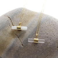 Small Gemstone T-Bar Pendant