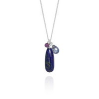 Long Teardrop Gemstone Cluster Pendant