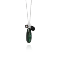 Long Teardrop Gemstone Cluster Pendant