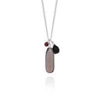 Long Teardrop Gemstone Cluster Pendant