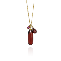 Long Teardrop Gemstone Cluster Pendant
