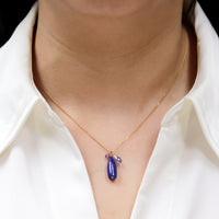 Long Teardrop Gemstone Cluster Pendant