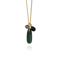 Long Teardrop Gemstone Cluster Pendant