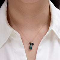 Long Teardrop Gemstone Cluster Pendant