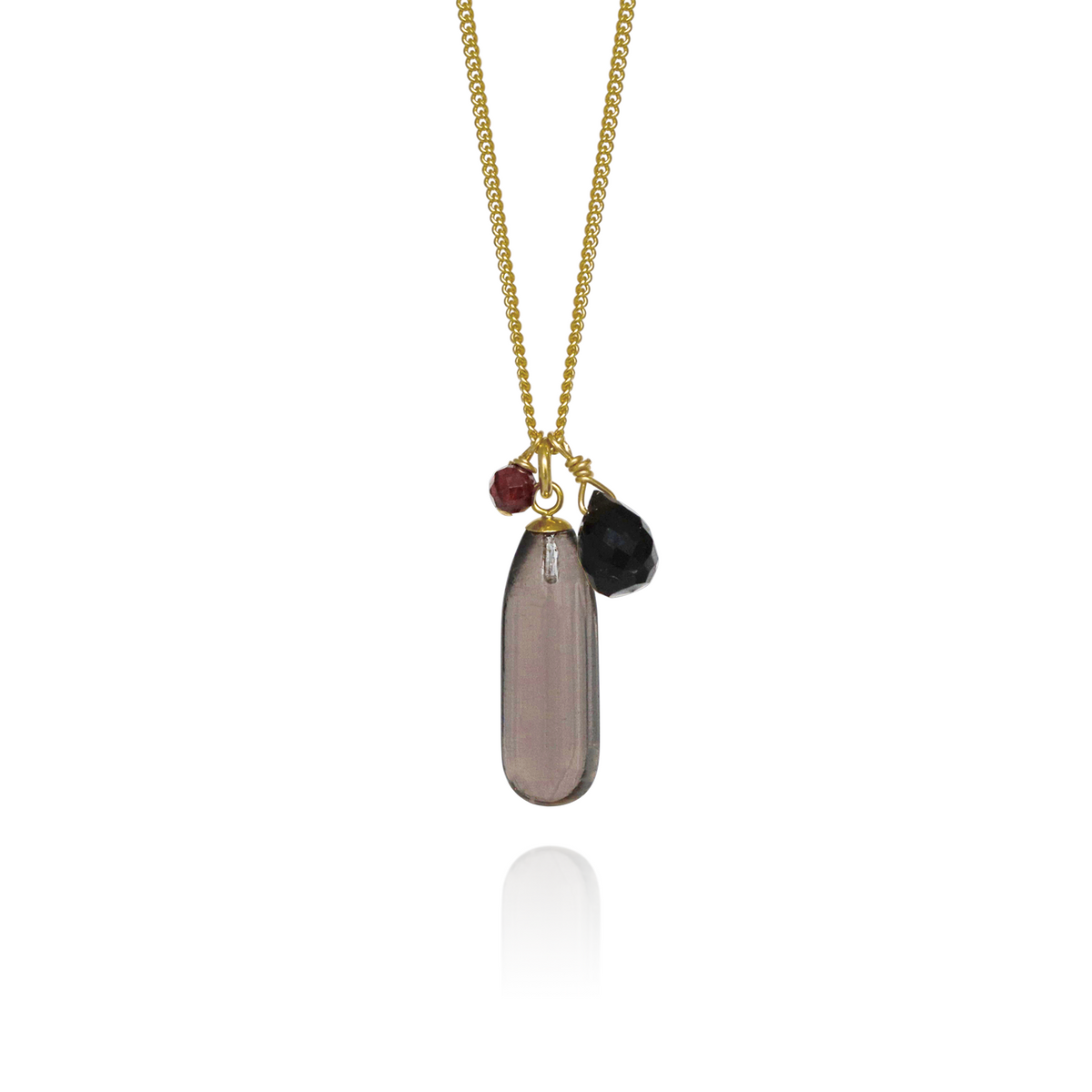 Long Teardrop Gemstone Cluster Pendant