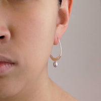 Rice Pearl Crescent Earrings