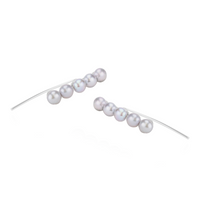 Curved Pearl Bar Earrings