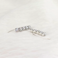 Curved Pearl Bar Earrings