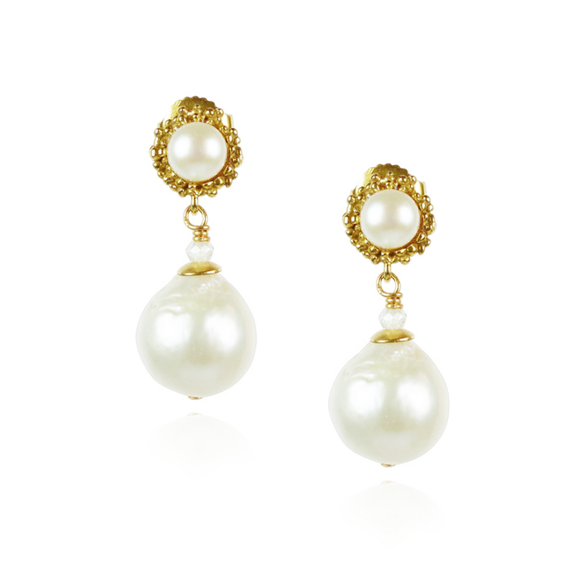 Textured Settings & Pearl Drop Earrings