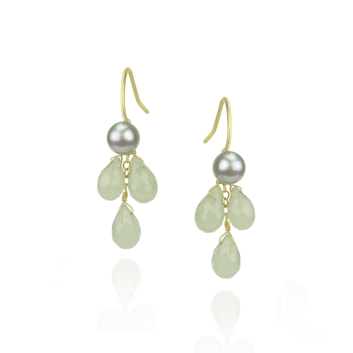 Pearl & Teardrop Cluster Earrings