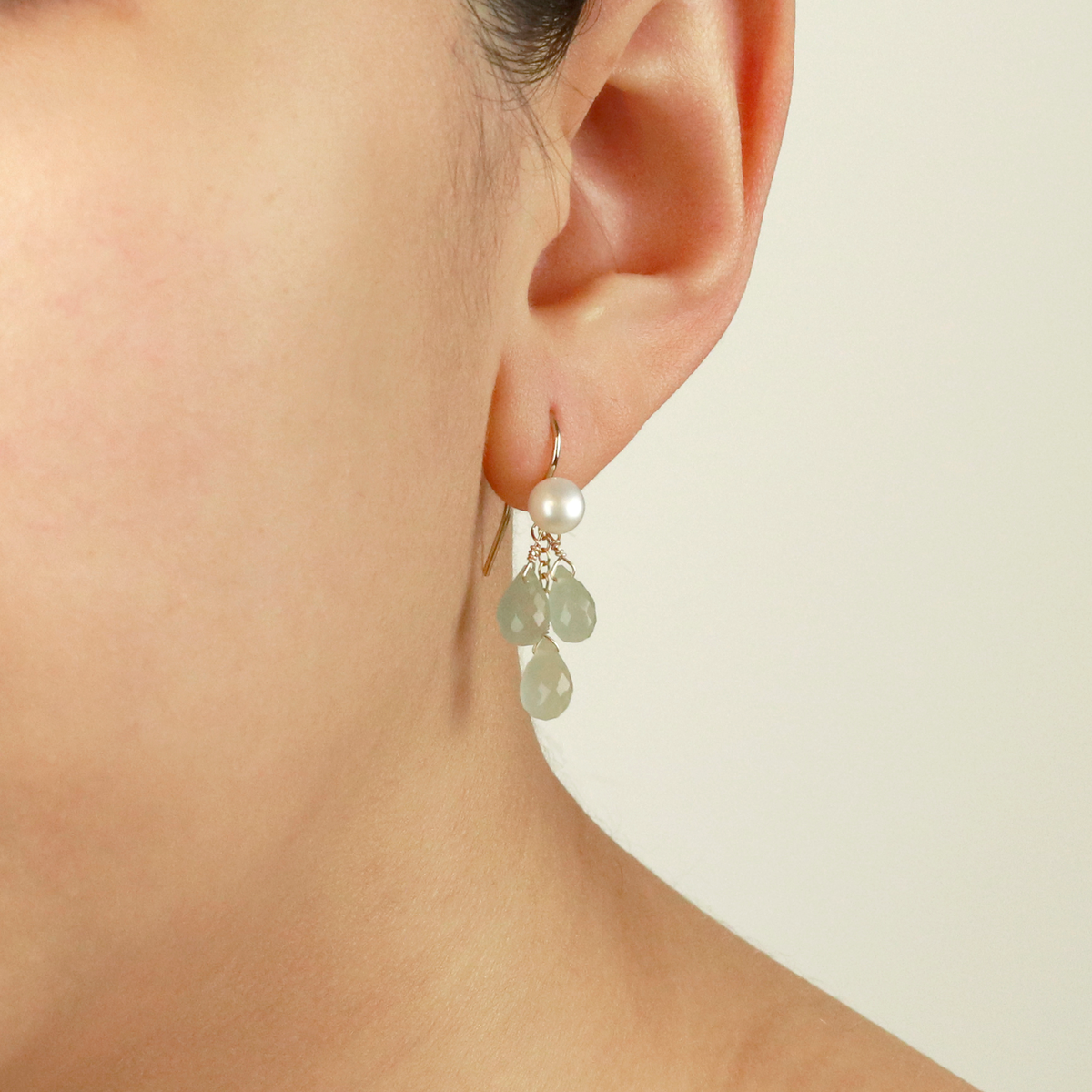 Pearl & Teardrop Cluster Earrings